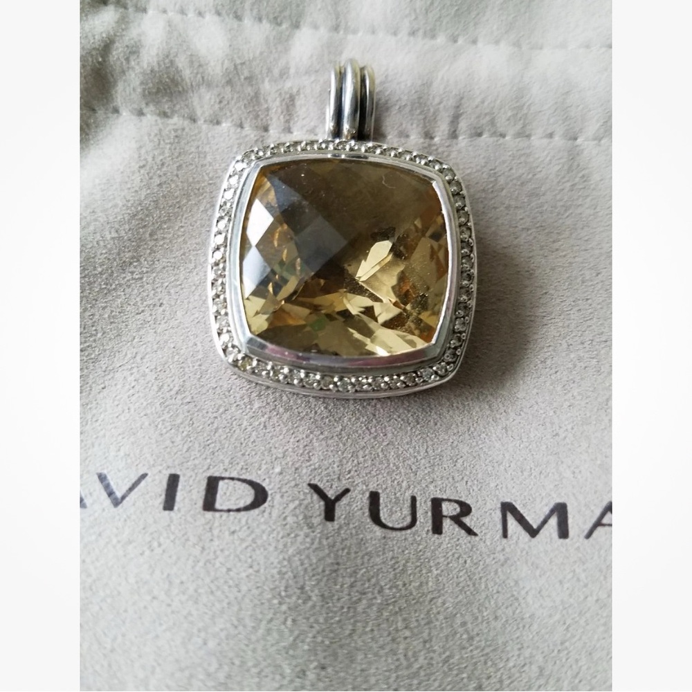 David Yurman Silver Pendant with Gold Gemstone